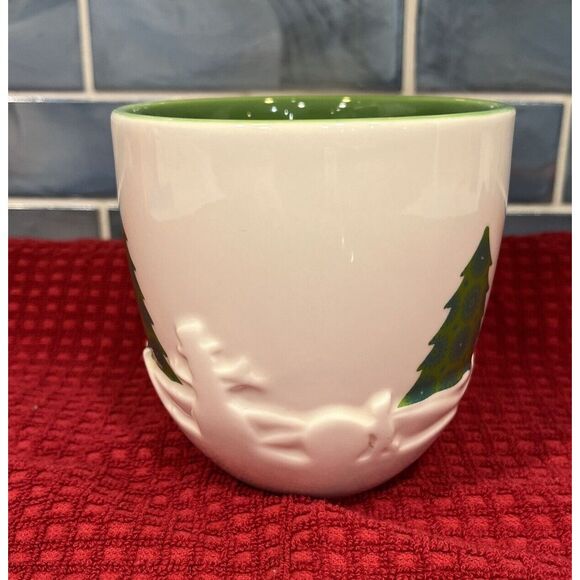 Starbucks 2006 Holiday Christmas Winter Embossed 3D Trees Snow Coffee Tea‎ Mug - Picture 2 of 6